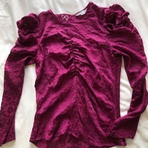 & Other Stories magenta floral, ruched blouse
